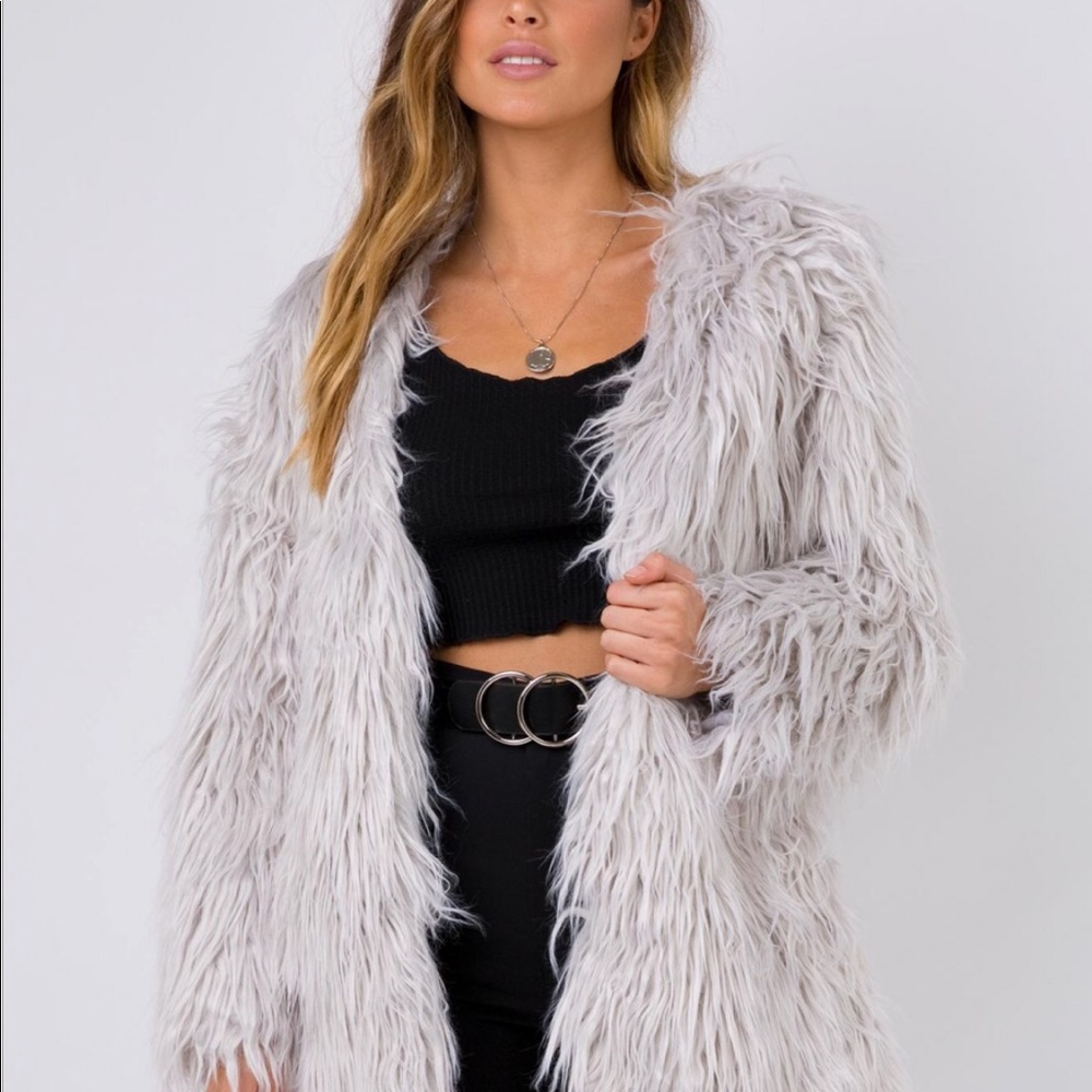 NWT PRINCESS POLLY THE NIGHT’S WATCH FAUX FUR COAT - Picture 2 of 6